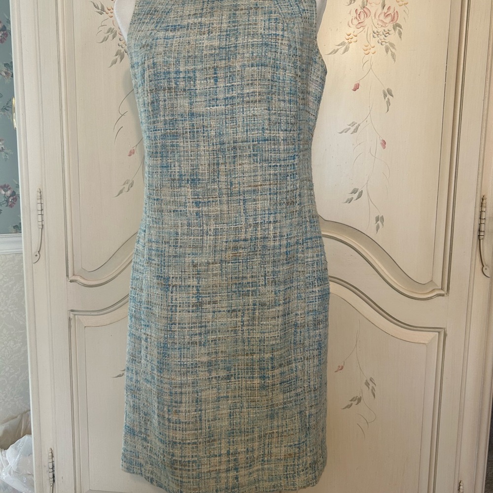Talbots Blue and Cream Textured Fabric